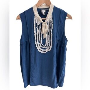 ANTHROPOLOGIE x Girls From Savoy Silk Ruffle Blouse Sz 10 French Girl Style Chic